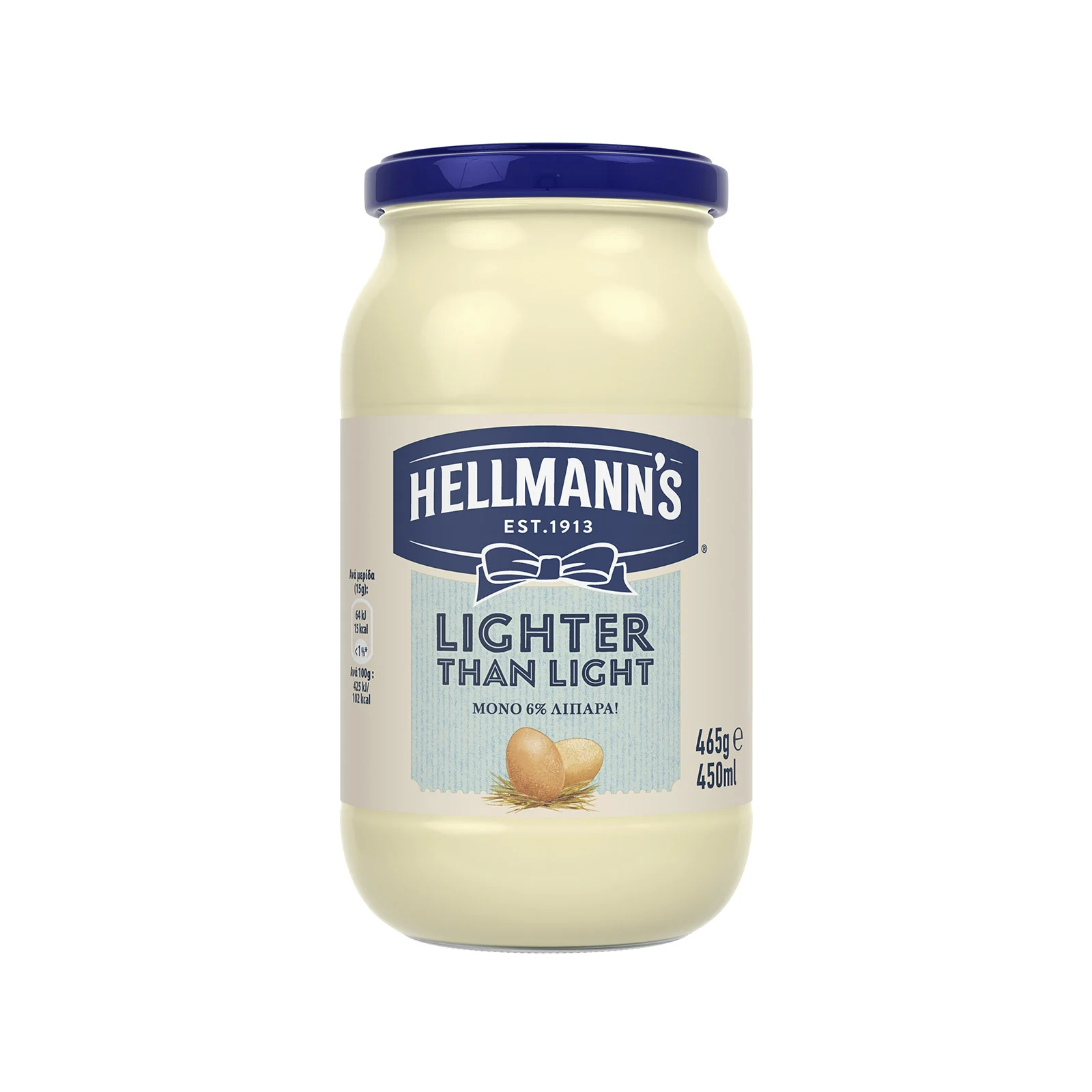 HELLMANN'S ΜΑΓΙΟΝΕΖΑ 3% ΛΙΠΑΡΑ 12/450ML