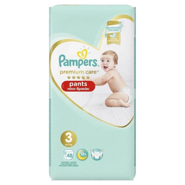 PAMPERS PREM CAR PANTS N3 6-11KG 2/48Τ.