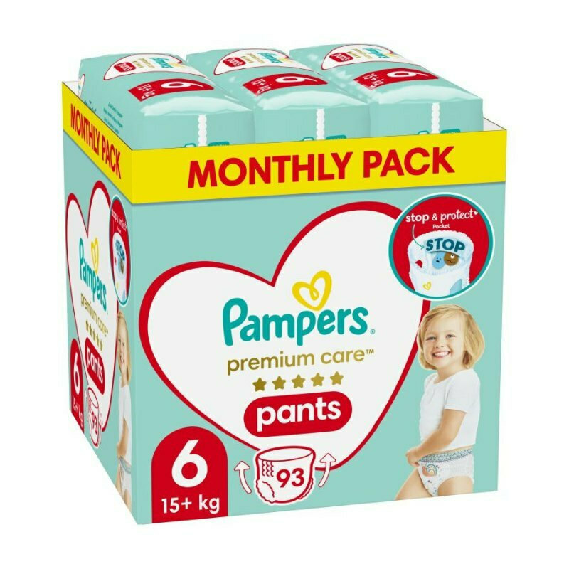 PAMPERS PREMIUM CARE PANTS N6 15+KG 93Τ.