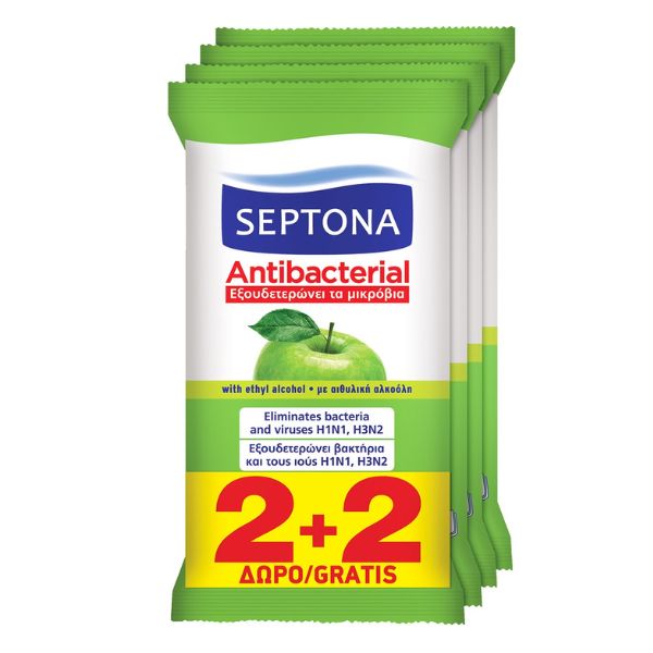 SEPTONA ΥΓΡΟΜΑΝΤΗΛΑ ANTIBACTERIAL GREEN APPLE MR GRAND 3*15T