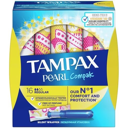 TAMPAX COMPAK PEARL REGUL. ΤΑΜΠΟΝ 8/16Τ.