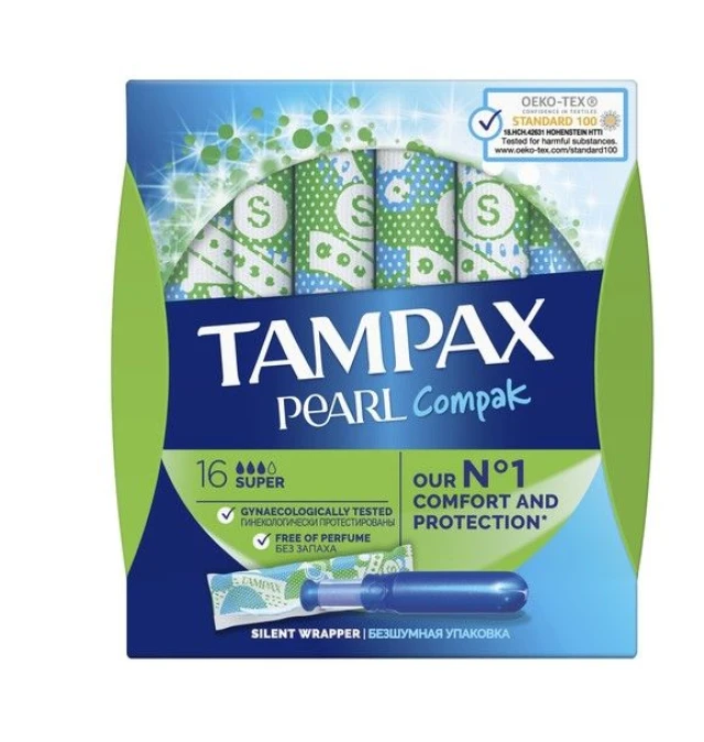 TAMPAX COMPAK PEARL SUPER ΤΑΜΠΟΝ 8/16Τ.